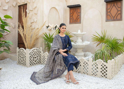 MALA by Shahid Tawakkal | Fancy Embroidered Lawn 3 Piece Unstitched Suit D-4