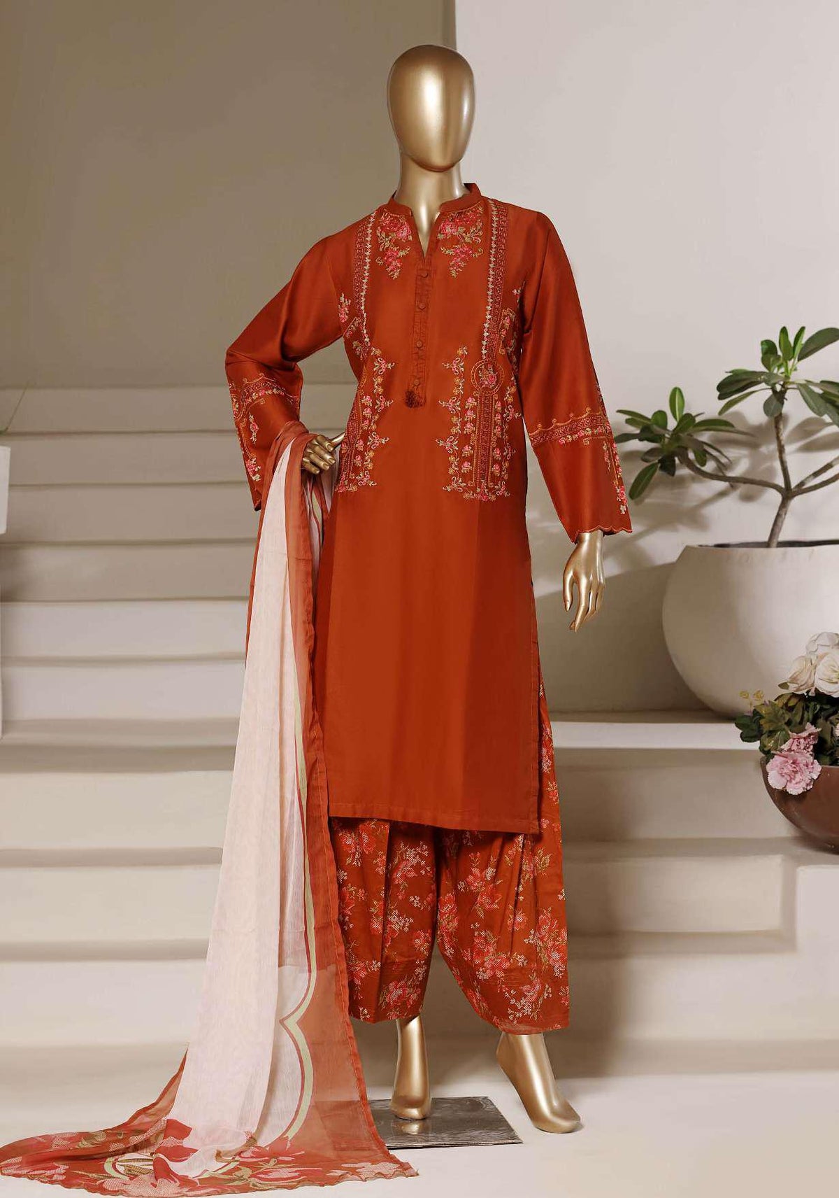 Eclair by Sadabahar | Embroidered Lawn 3 Piece Stitched Suit D-7