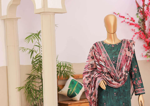 Elegant Embroidered Un-Stitched 3 Piece Collection By HZ Textile D-3