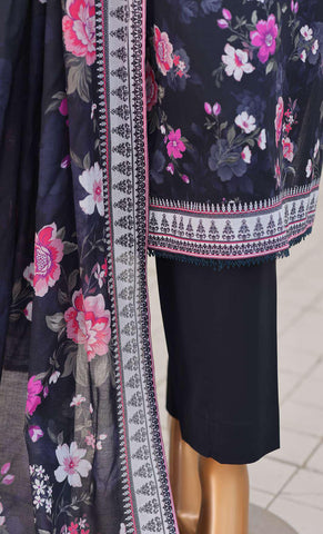 Premium Daily Wear by HZ Textiles Vol-5 | Embroidered Lawn 3 Piece Unstitched Suit D-8
