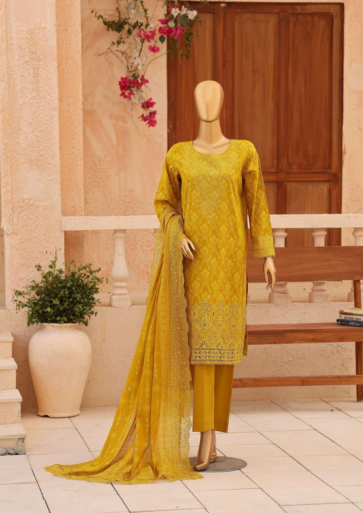 Premium Venice by HZ Textiles | Festive Embroidered 3 Piece Unstitched Lawn Suit D-1