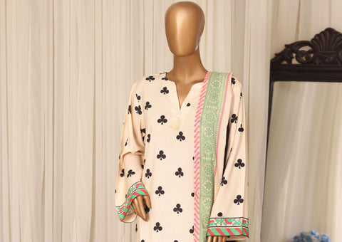 Sadabahar Printed Linen Stitched 3 Piece Suit D-2