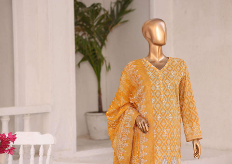 Nakshkari by HZ Textiles | Embroidered Lawn 3 Piece Unstitched Suit D-1
