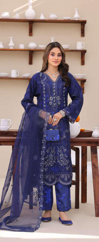 Eshaal Vol-2 Semi-Stitched Luxury Embellished Suit D-4