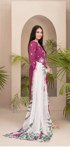 Farwa Embroidered Lawn By Tawakkal D-02