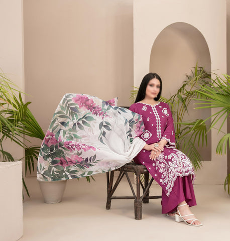Farwa Embroidered Lawn By Tawakkal D-02