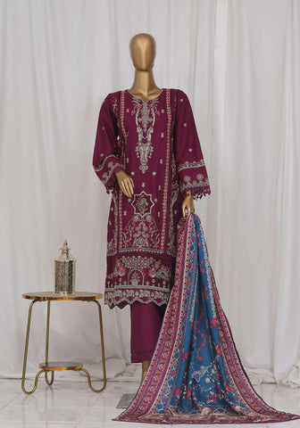 Luxury Embroidered Khaddar Coll:Vol-1  D-02  STITCHED 3 PCS