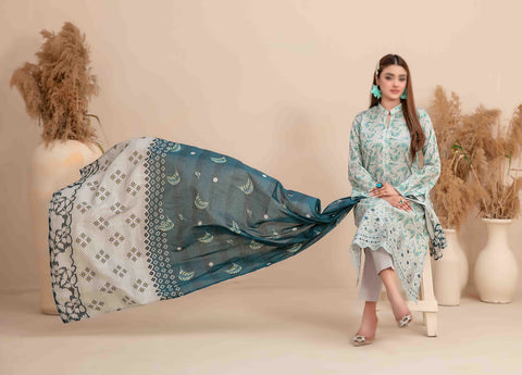Meheroon Embroidered Lawn Digital Print D-02