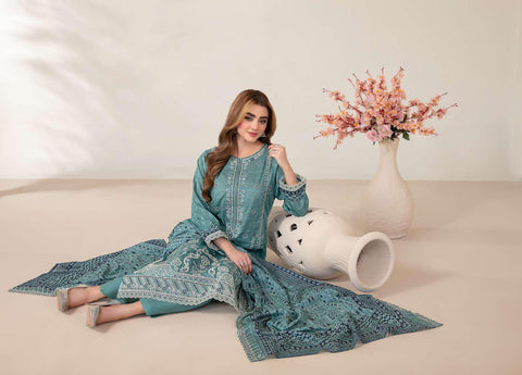 Mamora by Tawakkal Fabrics | Embroidered Digital Printed Lawn 3 Piece Unstitched Suit D-3