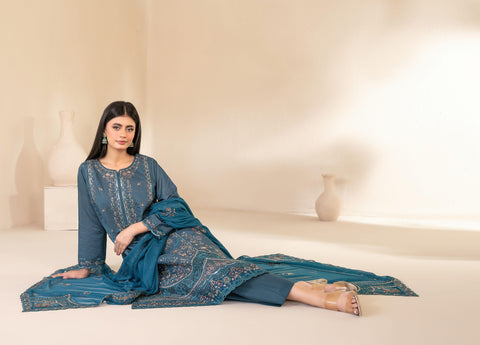 Selma by Shahid Tawakkal | Fancy Embroidered 3 Piece Unstitched Lawn Suit D-2