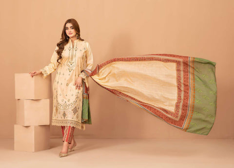 Lillia by Shahid Tawakkal | Fancy Embroidered Lawn 3 Piece Unstitched Suit D-6