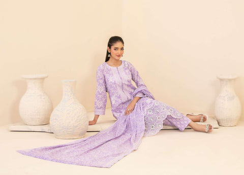 Marin by Tawakkal Fabrics | Embroidered Printed Lawn 3 Piece Unstitched Suit D-6
