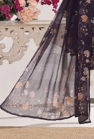 HZ Textiles – Mehak Slub Lawn Embroidered Collection Vol-02 D-1
