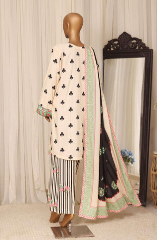 Sadabahar Printed Linen Stitched 3 Piece Suit D-2