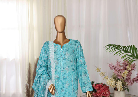 Dhagakari by HZ Textiles | Embroidered 3 Piece Unstitched Lawn Suit D-2