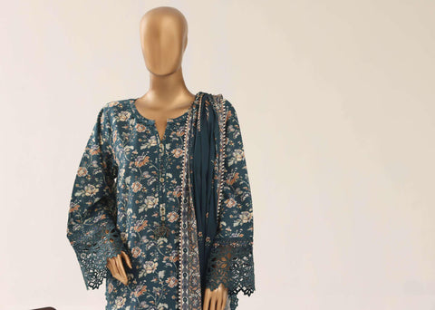 Malika by Sadabahar | Festive Embroidered Lawn 3 Piece Stitched Suit D-3