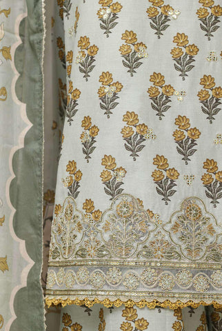 Malika by Sadabahar Vol-4 | Festive Embroidered Lawn 3 Piece Stitched Suit D-5
