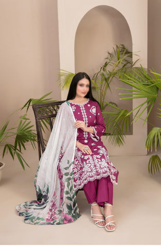 Farwa Embroidered Lawn By Tawakkal D-02