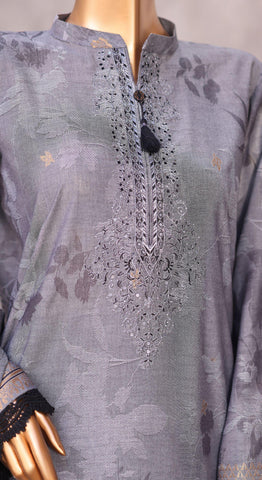 Valencia by HZ Textiles | Jacquard Embroidered 3 Piece Unstitched Suit D-1