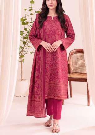 VS Textiles Pashmina Dhanak Printed Unstitched 3 Piece Suit D-13