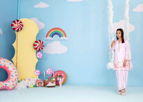 CLOUDS 2 Piece Stitched Printed Crepe Suit D-2