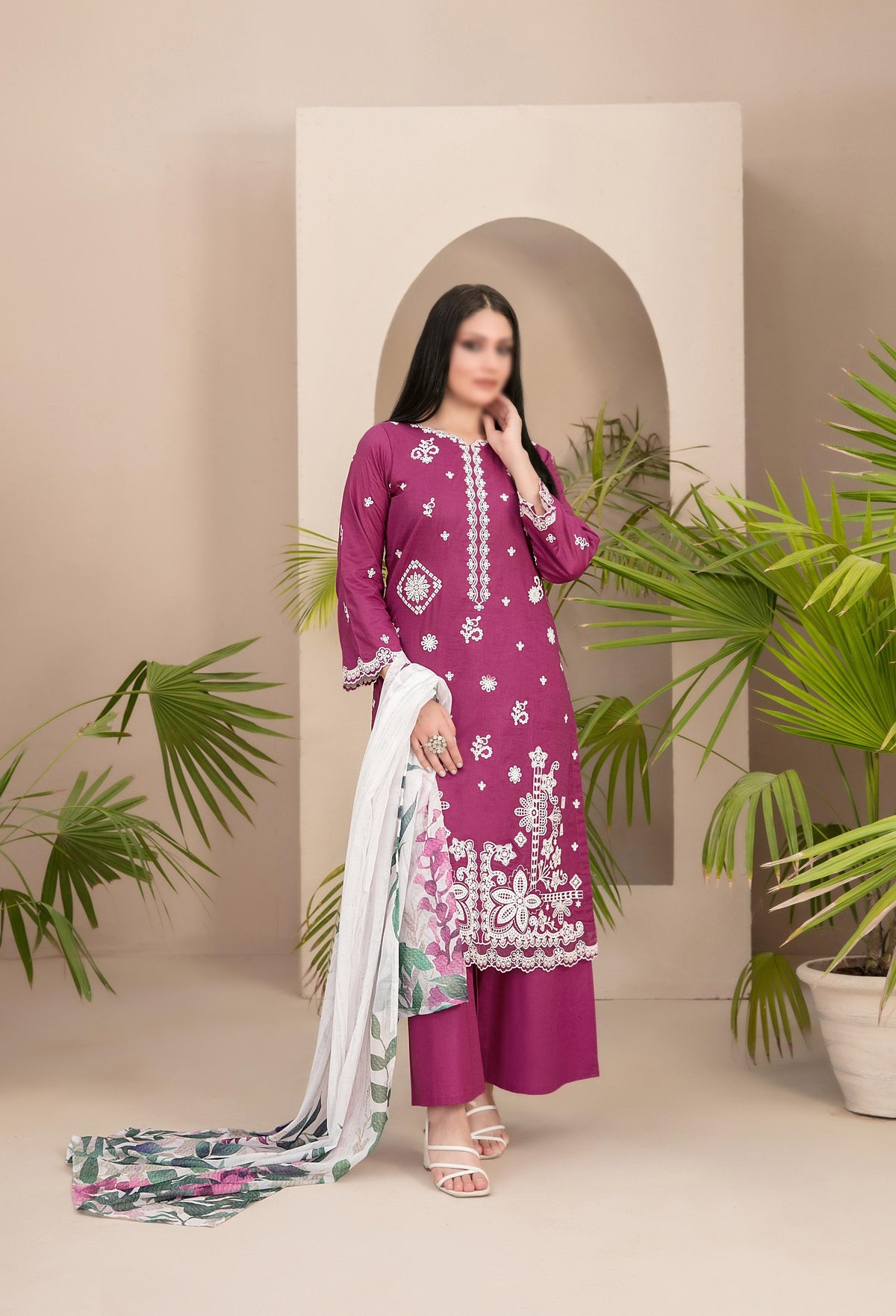 Farwa Embroidered Lawn By Tawakkal D-02