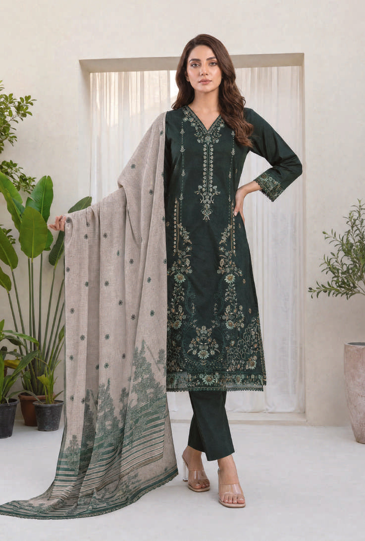 MAHNEER by Tawakkal Fabrics | Embroidered Lawn 3 Piece Unstitched Suit D-7