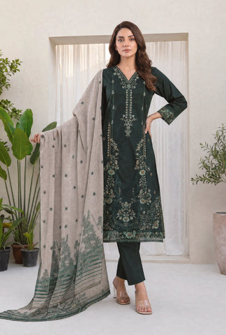 MAHNEER by Tawakkal Fabrics | Embroidered Lawn 3 Piece Unstitched Suit D-7