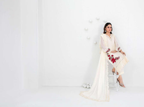 SATORI by Tawakkal Fabrics | Fancy Embroidered Chiffon 3 Piece Semi-Stitched Suit D-7