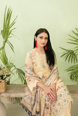 Erva Embroidered Lawn Digital Print By Tawakkal D-05