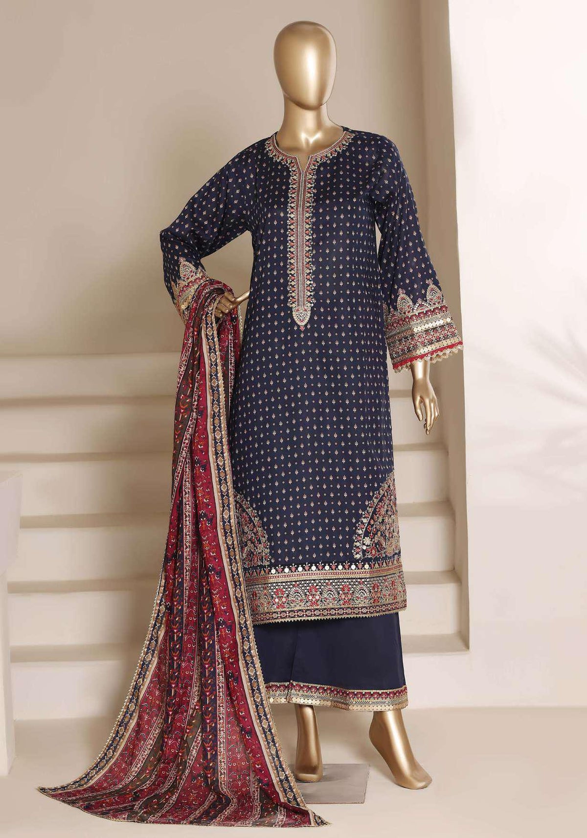 Regal by Sadabahar | Embroidered Festive 3 Piece Stitched Lawn Suit D-2