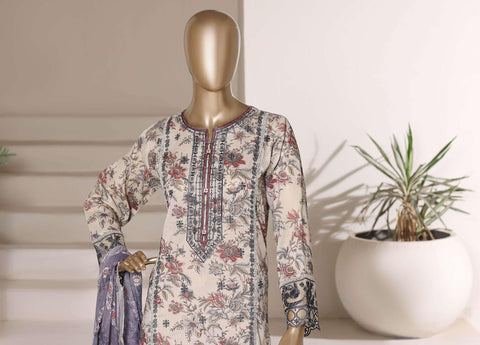 SIGNATURE by Sadabahar | Heavy Embroidered Lawn 3 Piece Stitched Suit D-3