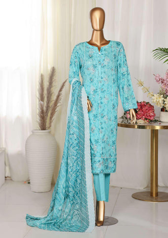 Dhagakari by HZ Textiles | Embroidered 3 Piece Unstitched Lawn Suit D-2