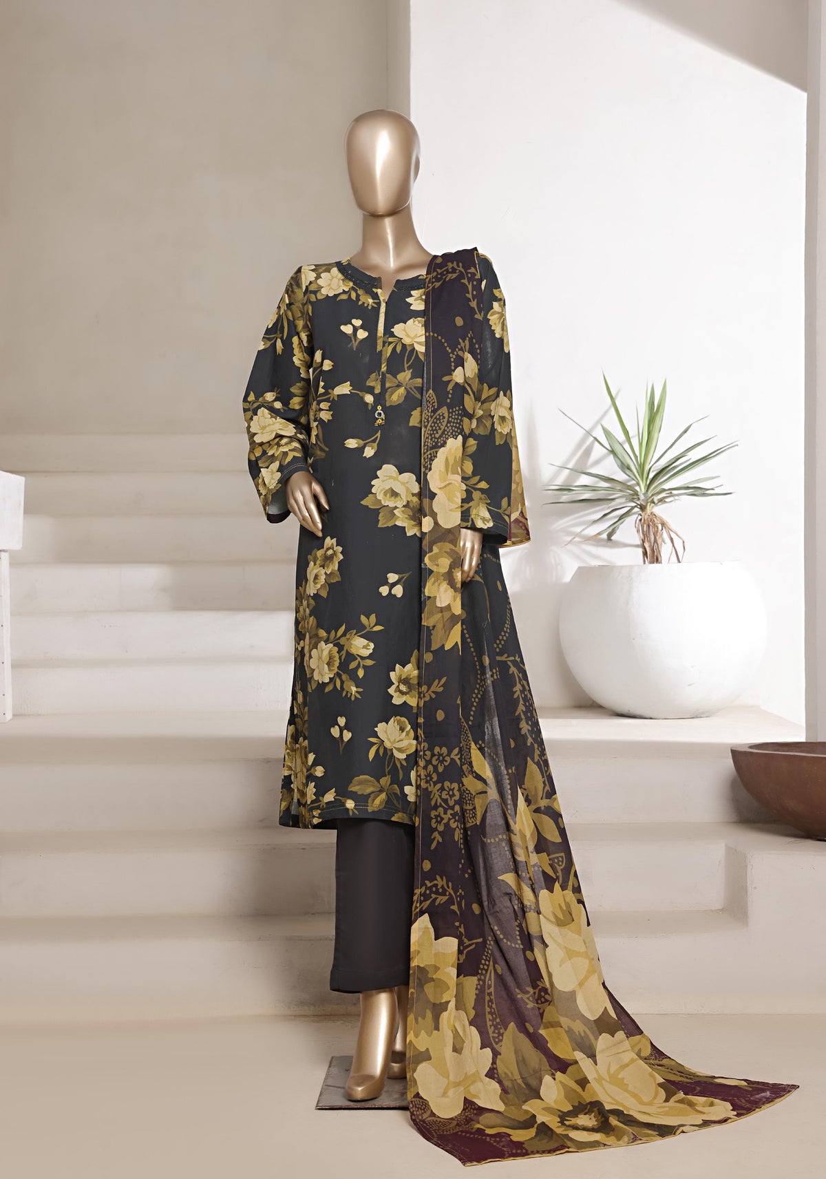 Printed Cambric Lawn Vol-01 By Sadabahar D-8