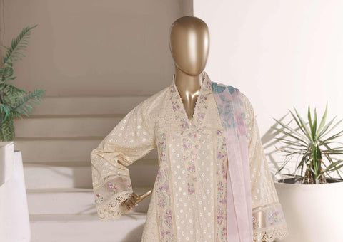 Multi Chickenkari by Sadabahar | Heavy Embroidered Lawn 3 Piece Stitched Suit D-3