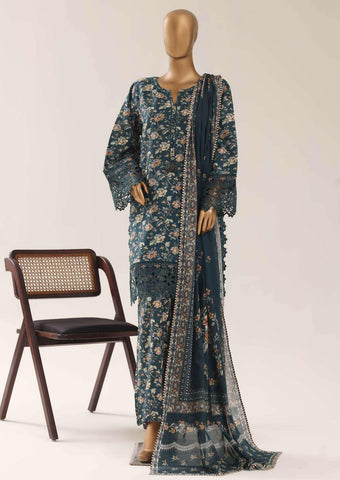 Malika by Sadabahar | Festive Embroidered Lawn 3 Piece Stitched Suit D-3