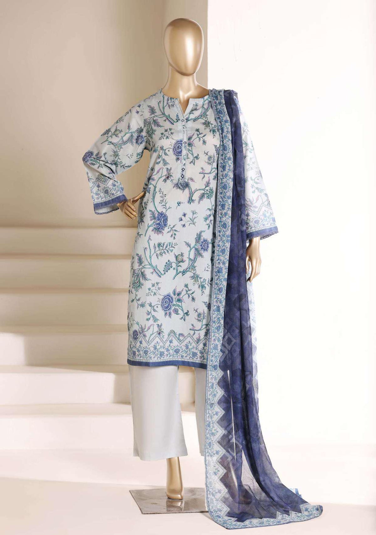SADABAHAR Luxury Printed Lawn | 3 Piece Stitched Suit D-2