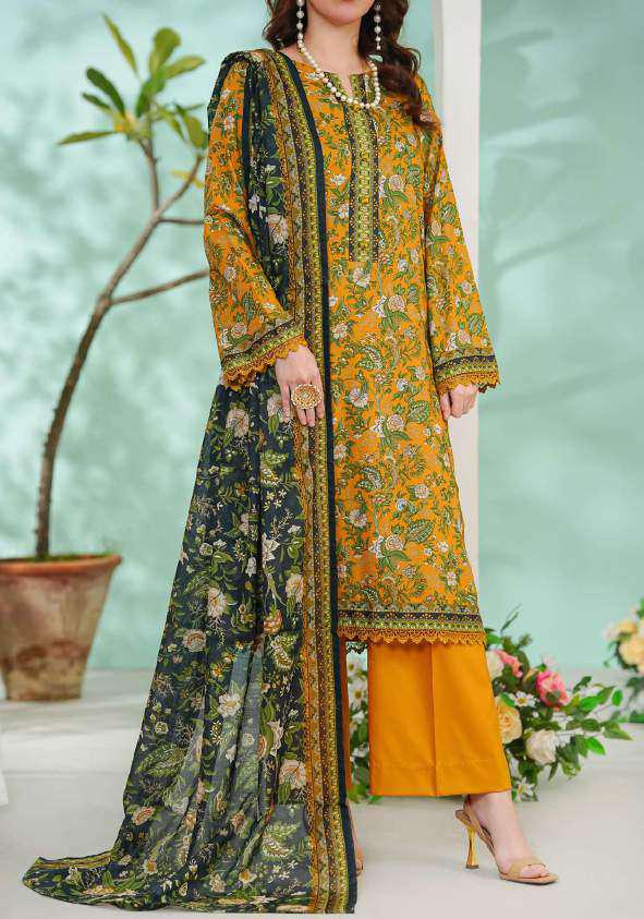 VS DAMAN Exclusive Printed Lawn Unstitched 3 Piece Suit D-5