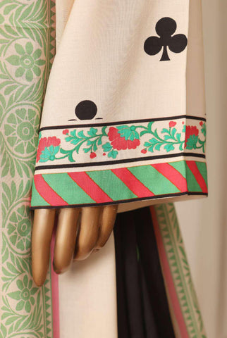 Sadabahar Printed Linen Stitched 3 Piece Suit D-2