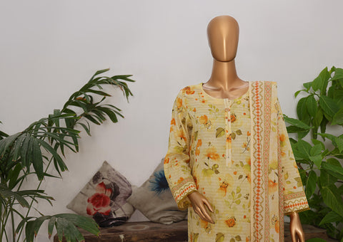 HZ Vital Prints Slub Lawn Dupatta  D-06