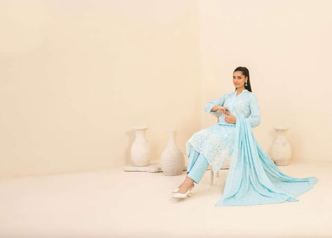 Marin by Tawakkal Fabrics | Embroidered Printed Lawn 3 Piece Unstitched Suit D-5