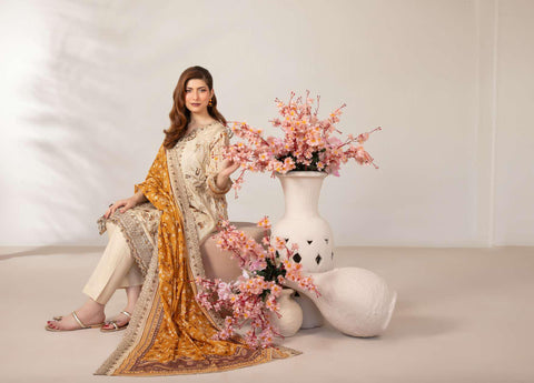 Mamora by Tawakkal Fabrics | Embroidered Digital Printed Lawn 3 Piece Unstitched Suit D-2