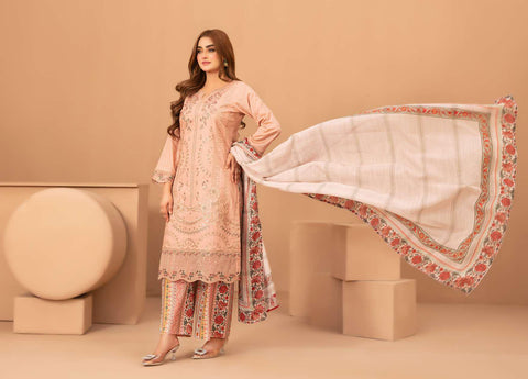 Lillia by Shahid Tawakkal | Fancy Embroidered Lawn 3 Piece Unstitched Suit D-7