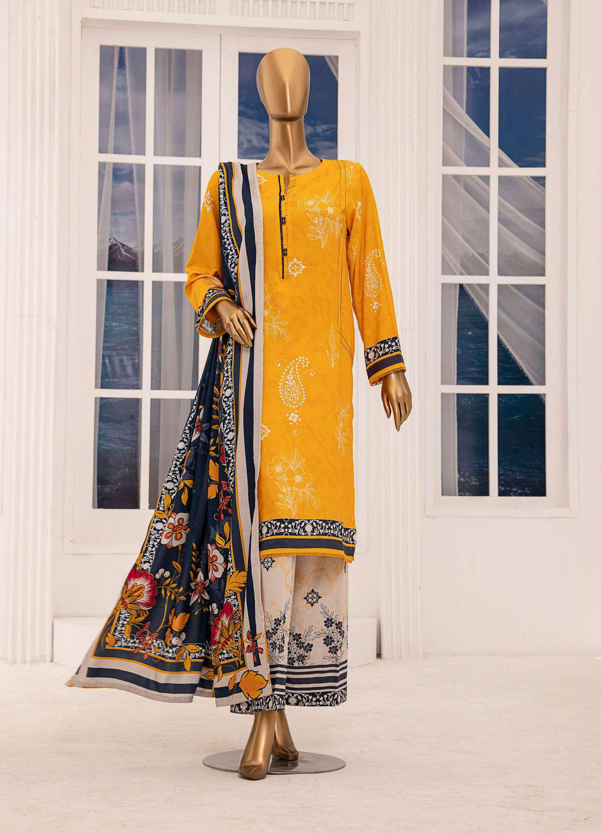 Linen Wintry Shawl Printed Collection Vol-2  D 02