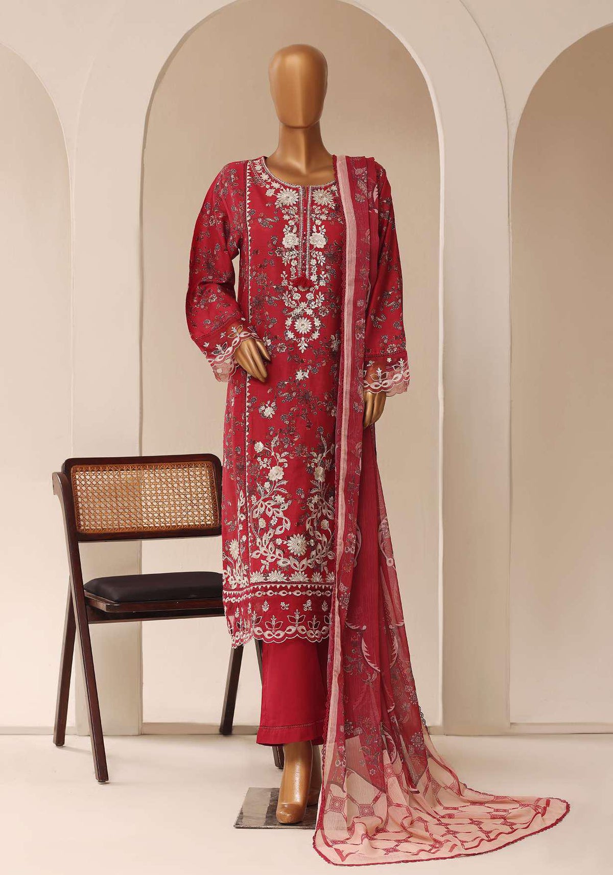 Sadabahar Signature Embroidered Stitched 3 Piece Suit D-3