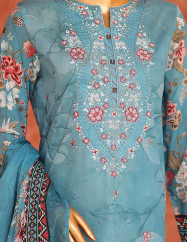Elegant by HZ Textiles | Embroidered 3 Piece Unstitched Lawn Suit D-1