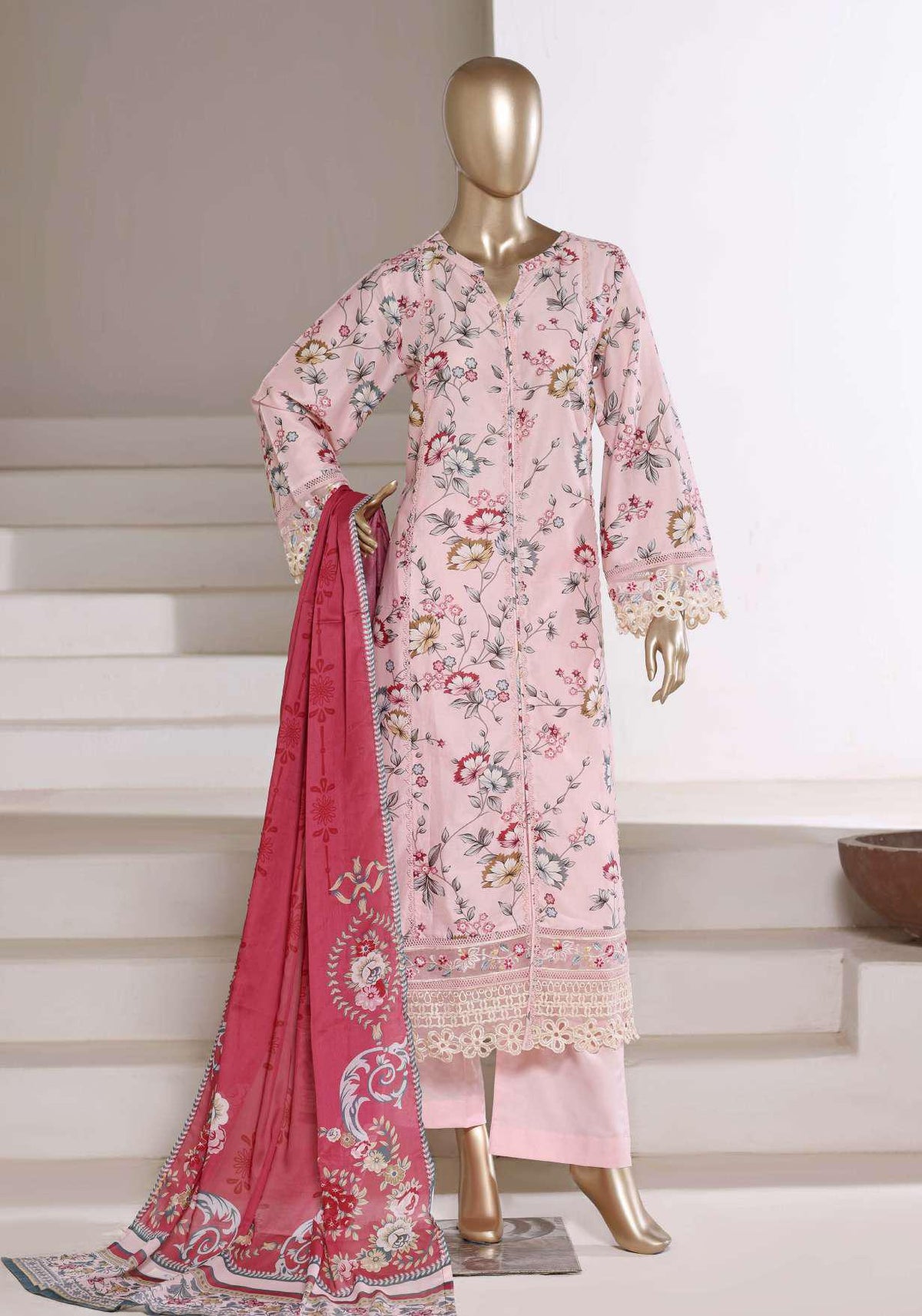 Sadabahar Festive Embroidered Lawn Stitched 3 Piece Suit D-3