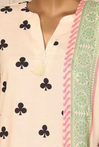 Sadabahar Printed Linen Stitched 3 Piece Suit D-2