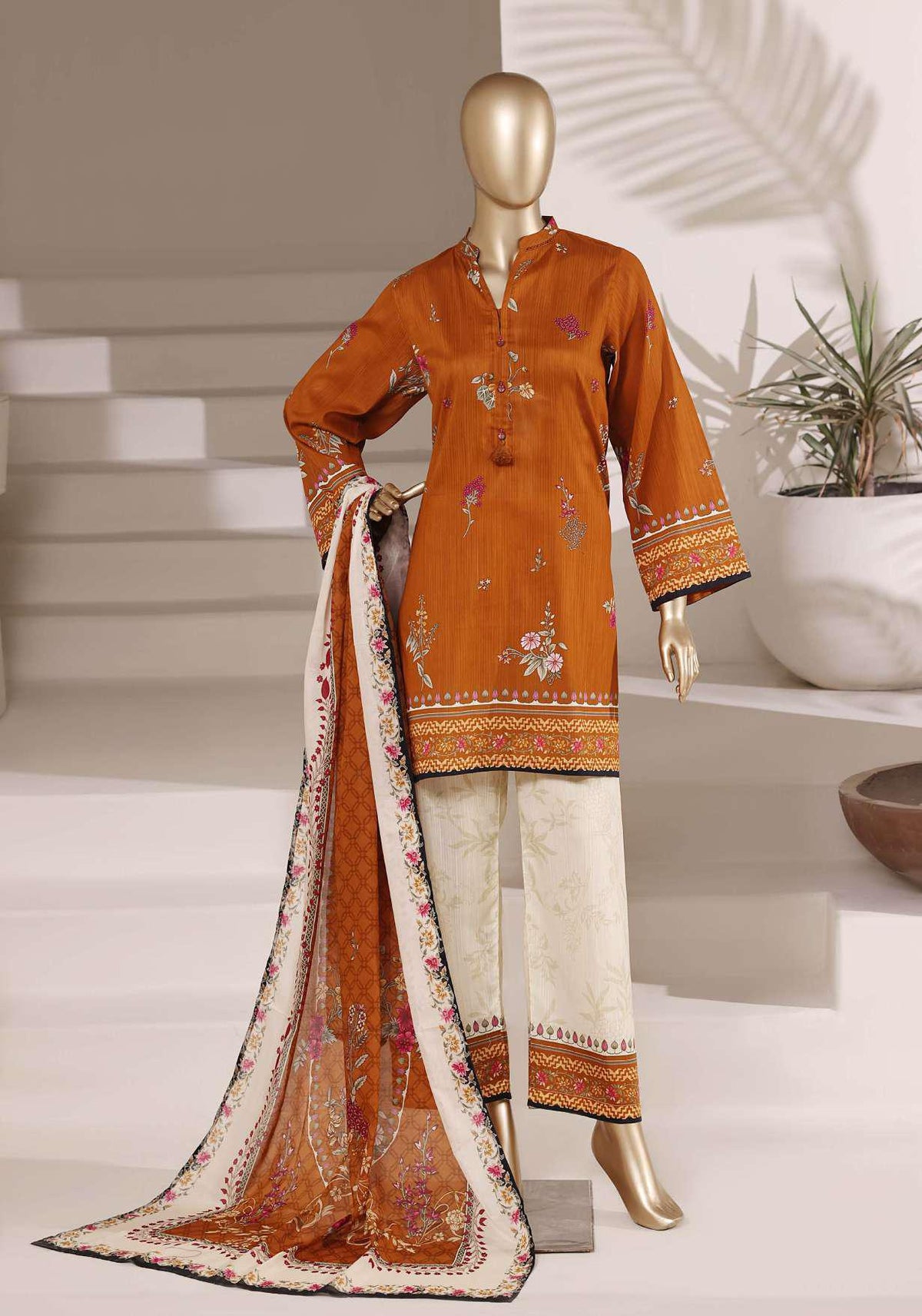 Sadabahar Vol-08 | Printed Lawn 3 Piece Stitched Suit D-3