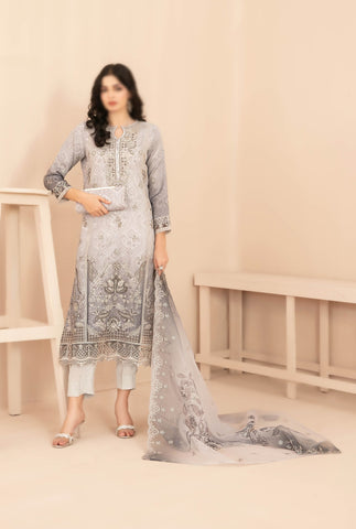 NAQSH Fancy Embroidered Organza Semi Stitched TK-06